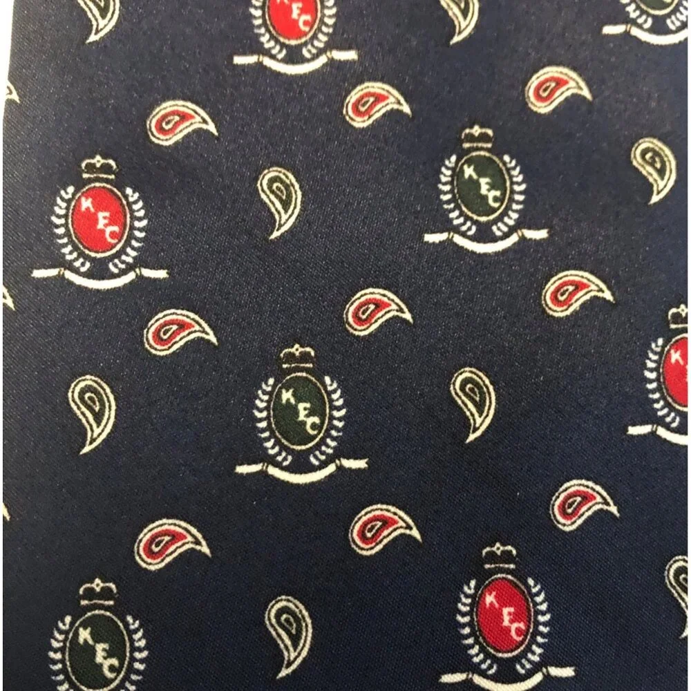 KFC Barco Team Gear Polyester Tie Navy Paisley Mens Necktie Work Office Dad Gift